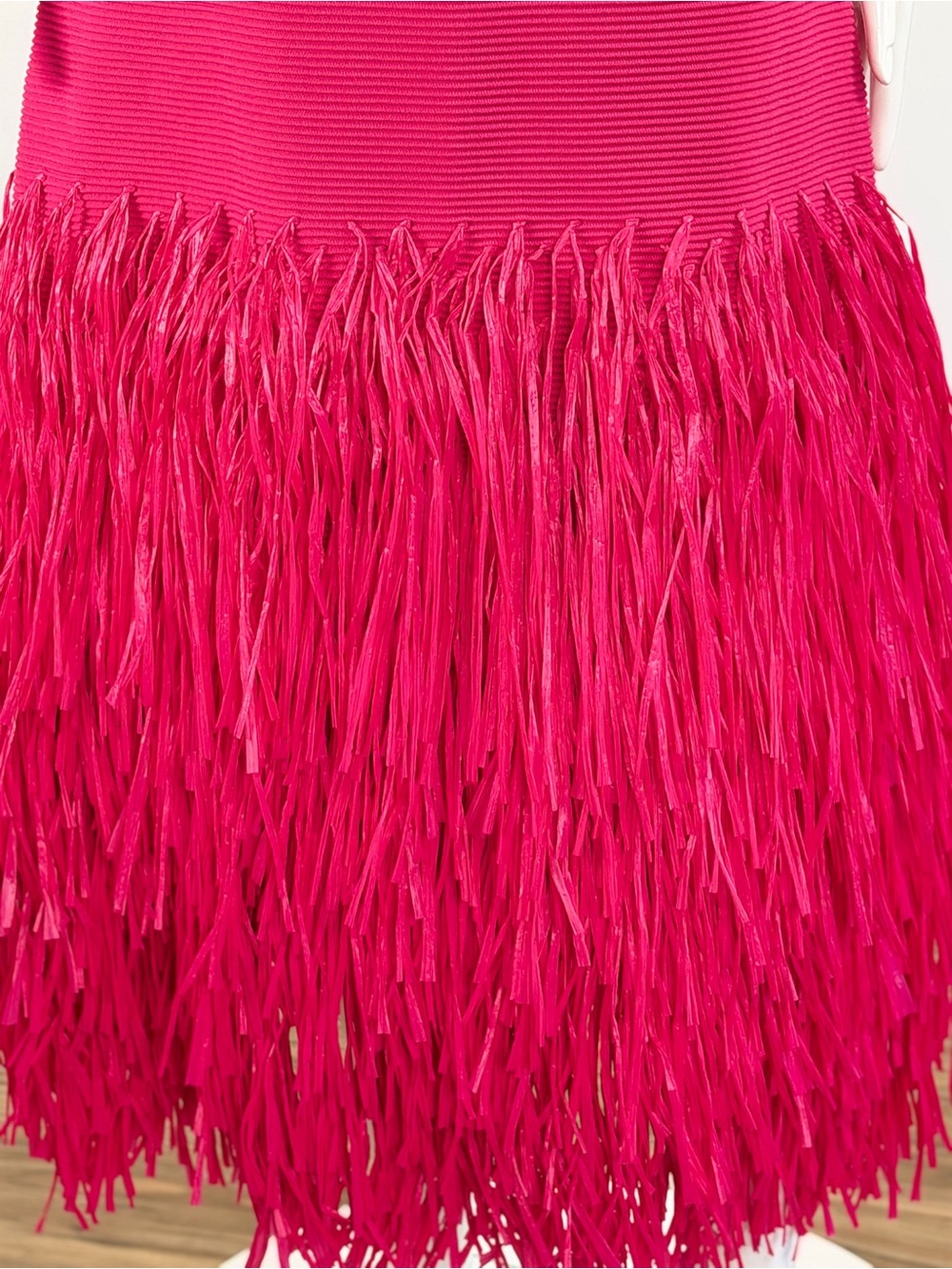 Aje Rushes Raffia Midi Dress Pink Large NWT RARE - Picture 11 of 13